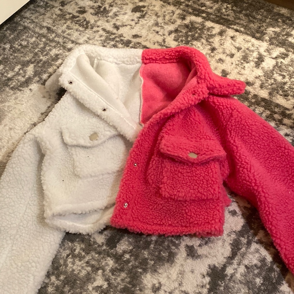 Shein Cropped Pink + White Jacket